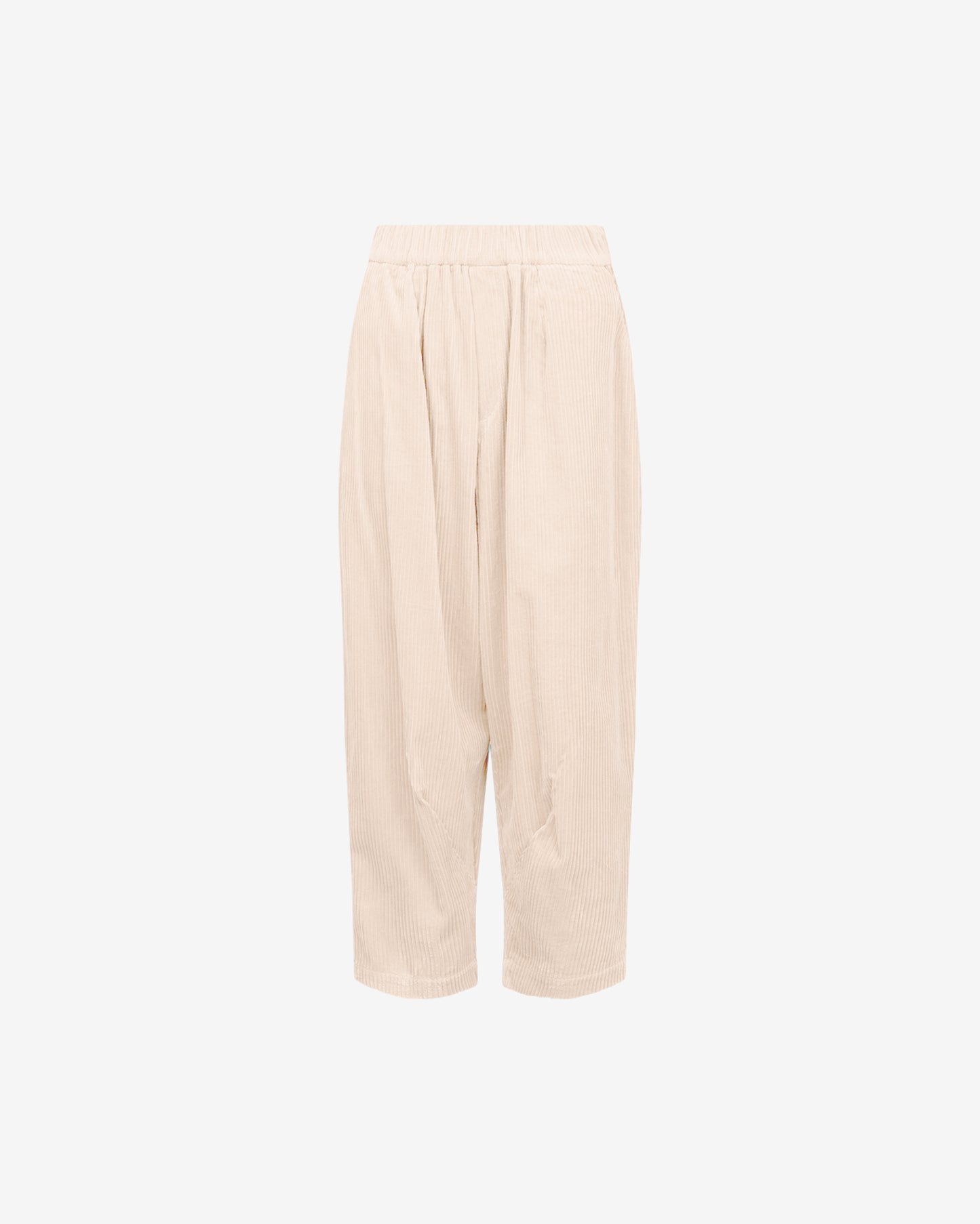 Pantalon Crysta - Ecru : Pantalon velours côtelé écru, coupe ample moderne et confortable Mes Demoiselles