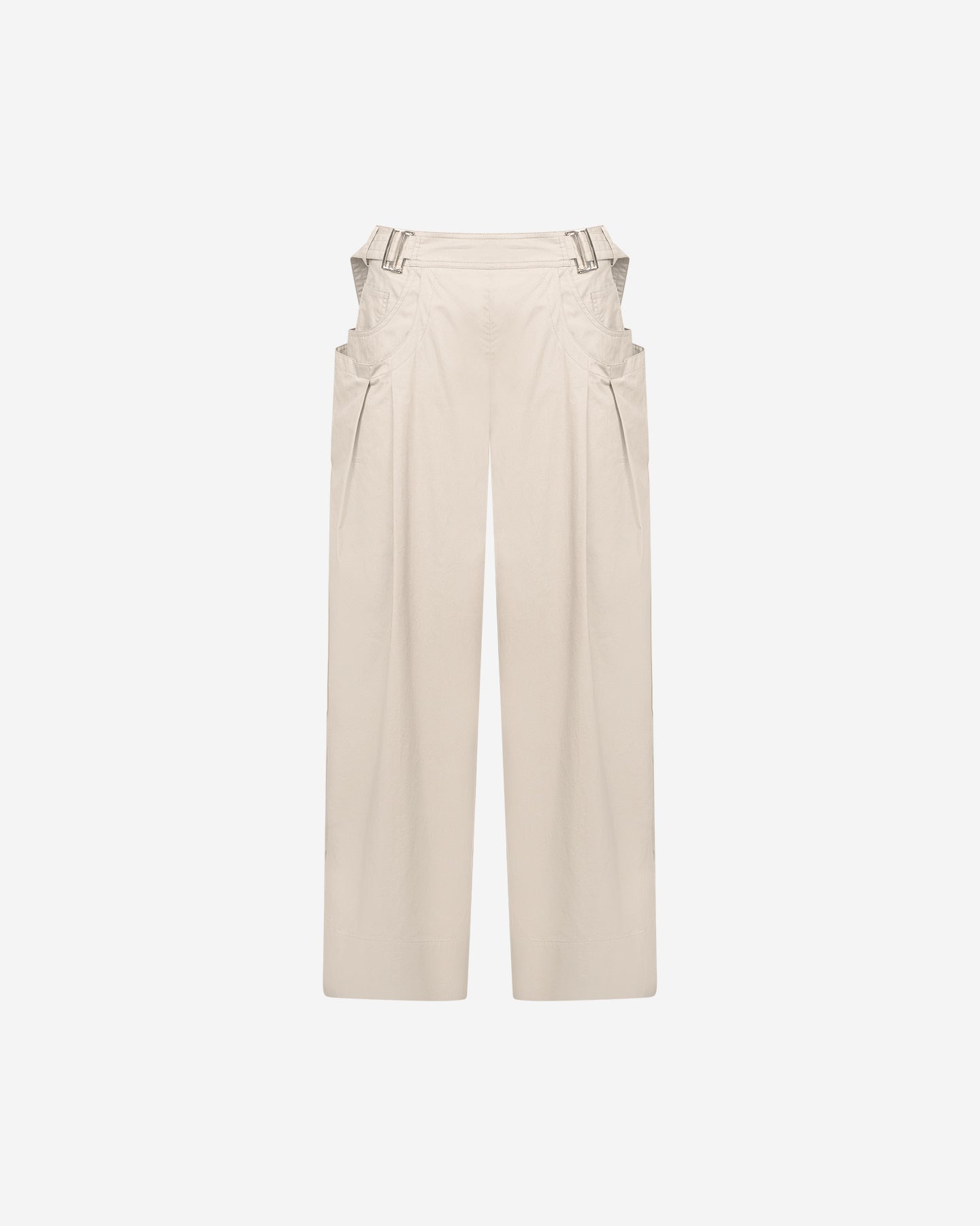 Pantalon Paline - Sable : Pantalon large en popeline craquante sable Mes Demoiselles