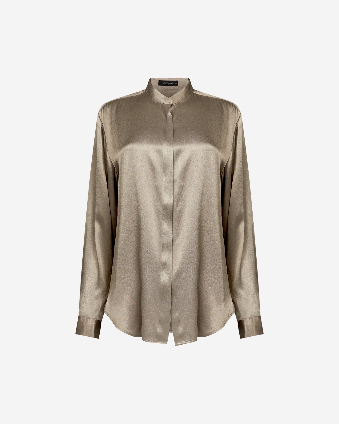 Chemise Siwa - Kaki : Chemise épurée en satin viscose kaki profond Mes Demoiselles