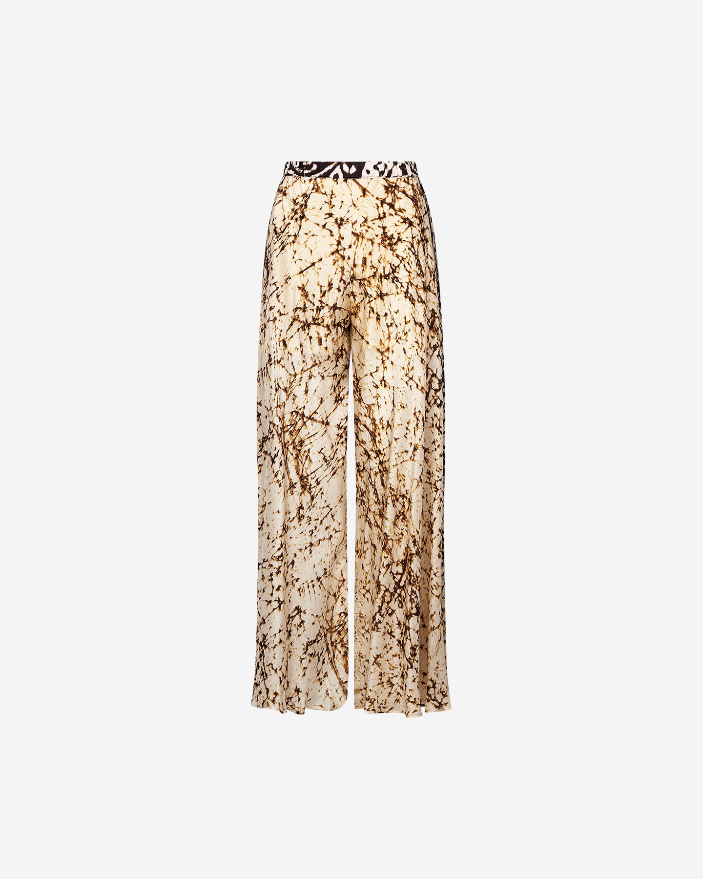 Pantalon Sulnis - Jaune : Pantalon en soie habotai tye&dye Mes Demoiselles