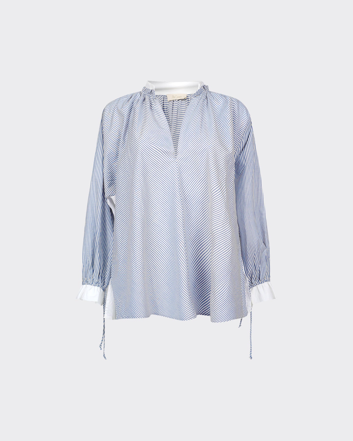 Blouse Wally - Gris : Blouse en coton rayé grise Mes Demoiselles