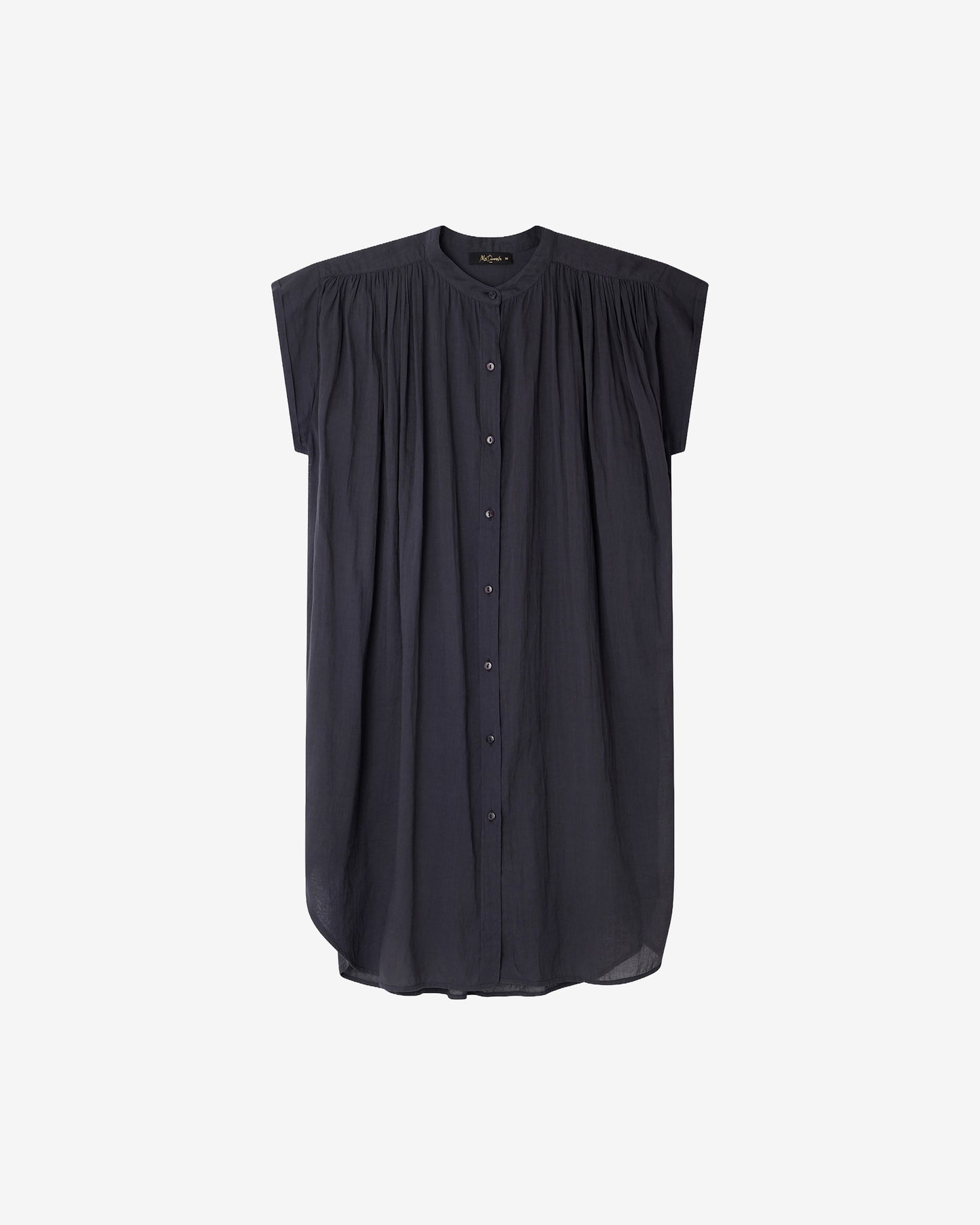 Chemise Lana - Gris Violine : Chemise longue sans manches en gaze de coton et soie grise Mes Demoiselles