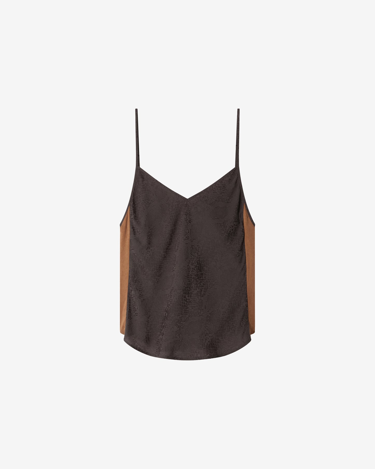 Top Loane - Noir : Top en jacquard satin noir imprimé reptile Mes Demoiselles