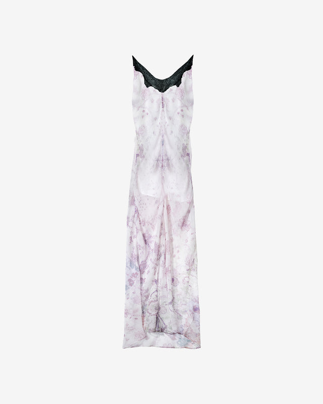 Robe Primrose - Noir : Robe longue imprimé fondu délicat et dentelle noire Mes Demoiselles - Dernière image