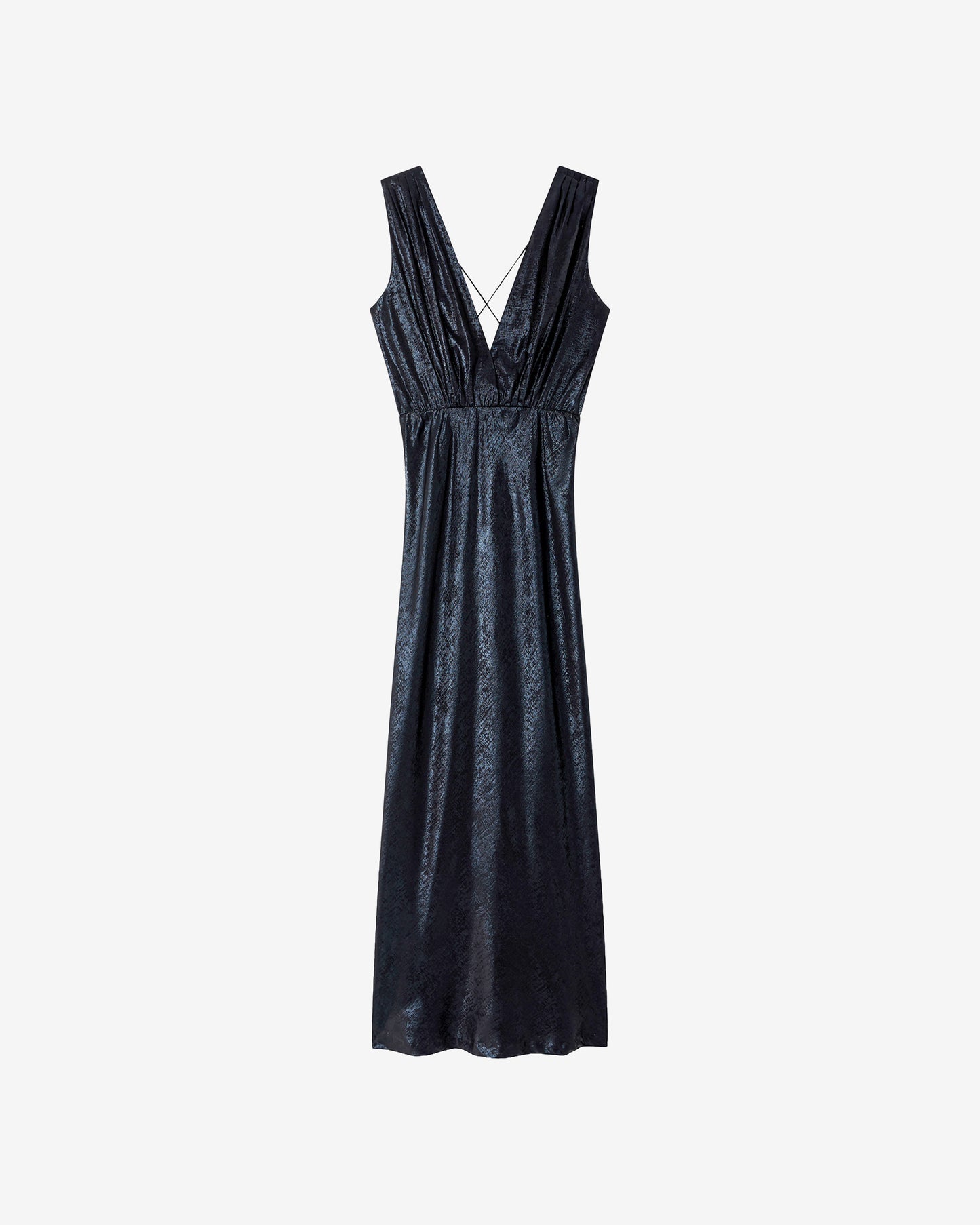 Robe Sambi - Noir : Robe longue en tissu velvet shiny black Mes Demoiselles
