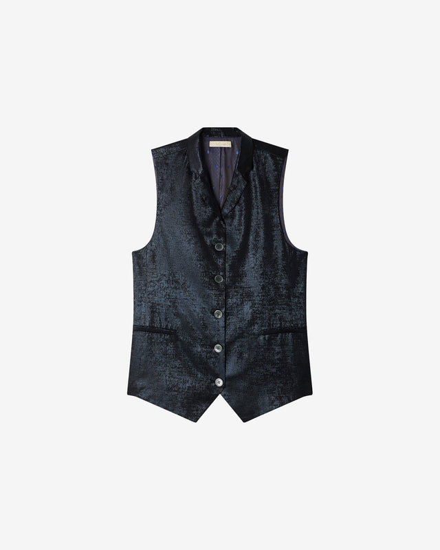 Veste Sefana - Noir : Petit gilet en velvet shiny noir Mes Demoiselles - Dernière image