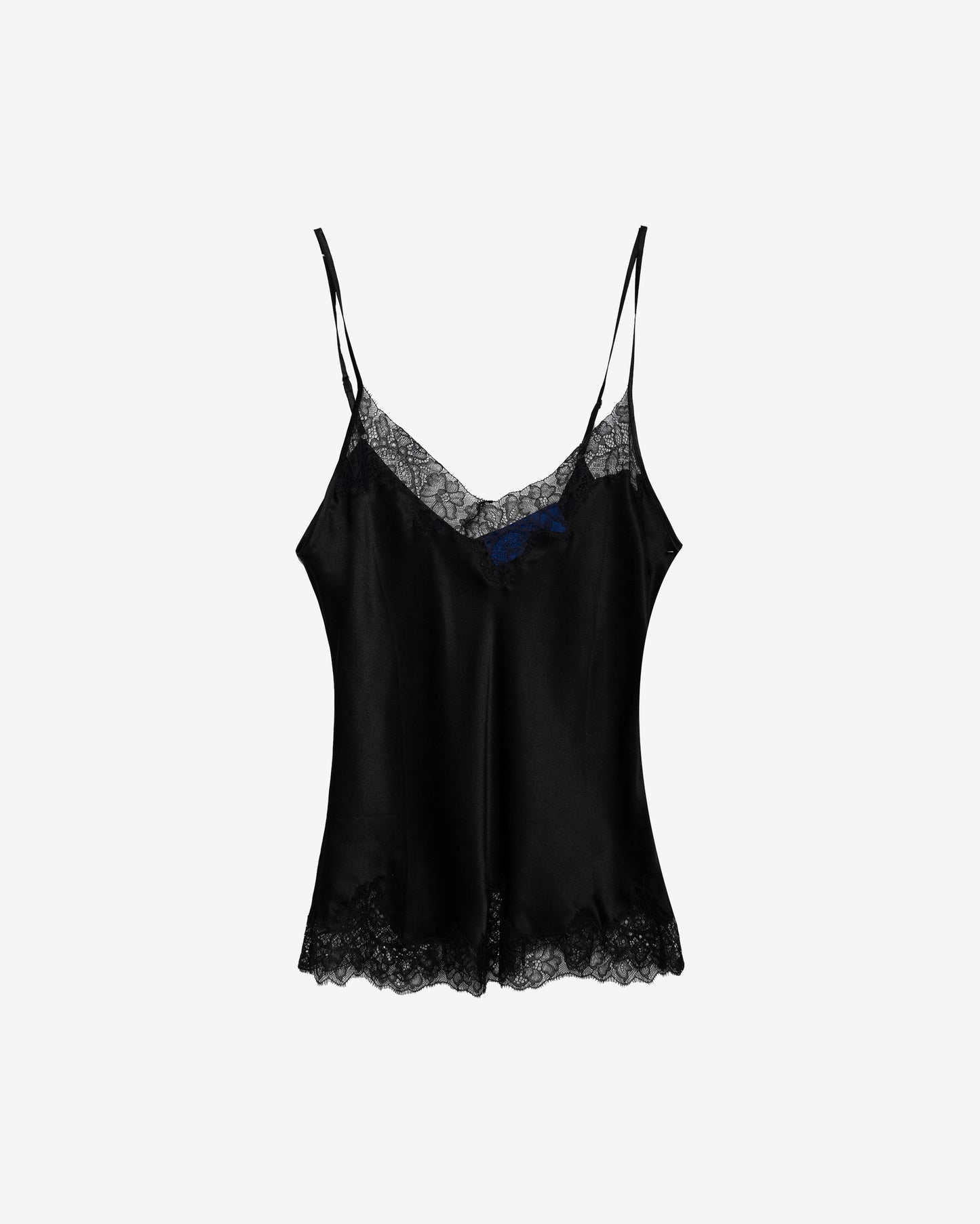 Top Blavia - Noir : Caraco en soie et dentelle – Noire Mes Demoiselles