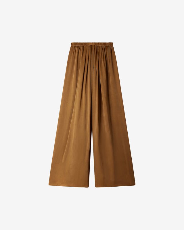Pantalon Coucou - Caramel : Pantalon large en viscose satinée – Caramel Mes Demoiselles - Image 1