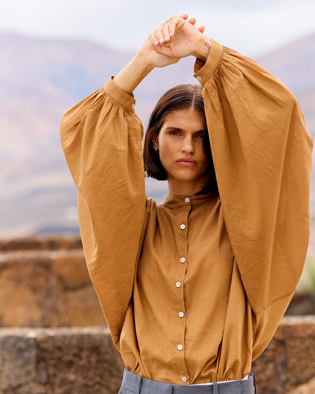 Chemise Celeste - Caramel : Chemise en coton ample – Caramel Mes Demoiselles - Image 3