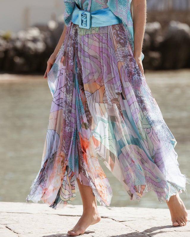 Jupe souple en viscose chiffon fleurie - Jupes & shorts Mes Demoiselles - Image 2