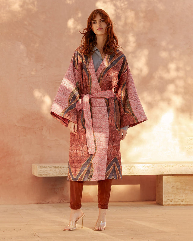 Kimono Kimiko Imprimé rose | Mes Demoiselles Paris - Image 1