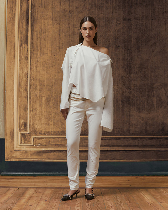 Blouse en popeline de coton blanche - Chemises & tops Mes Demoiselles - Image 1