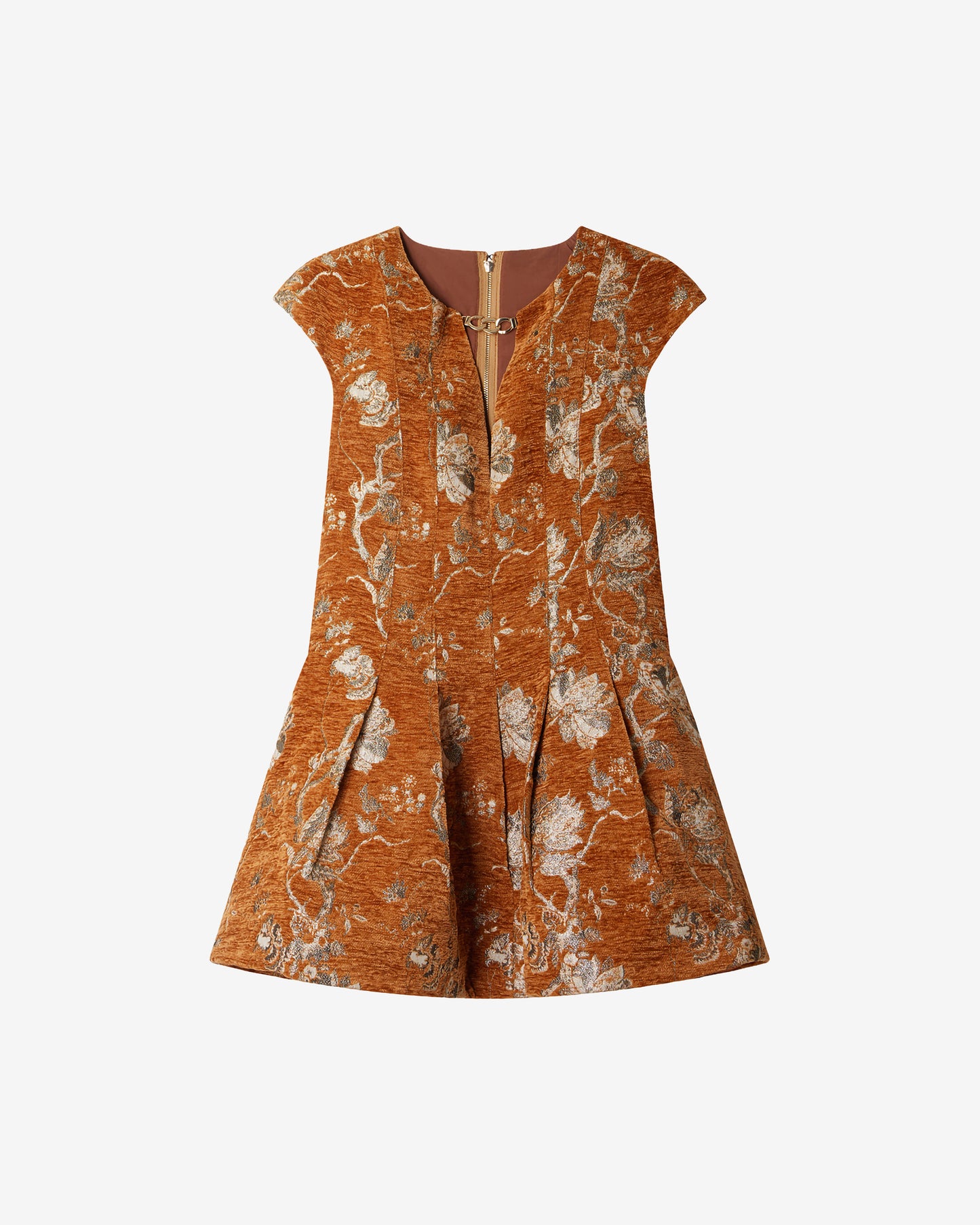 Robe Brocco - Orange : Robe courte en jacquard velours lurex orange Mes Demoiselles