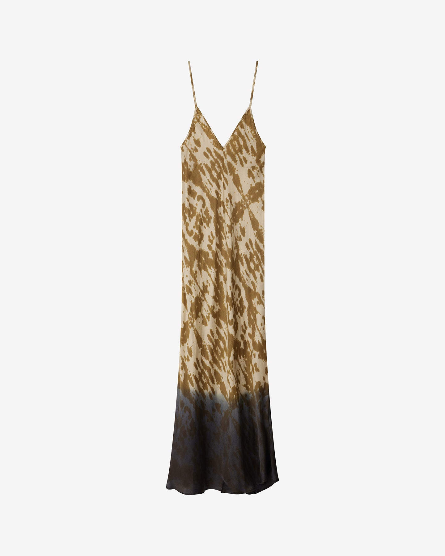 Robe Waloo - Ocre : Longue robe façon lingerie en tye&dye jaune Mes Demoiselles