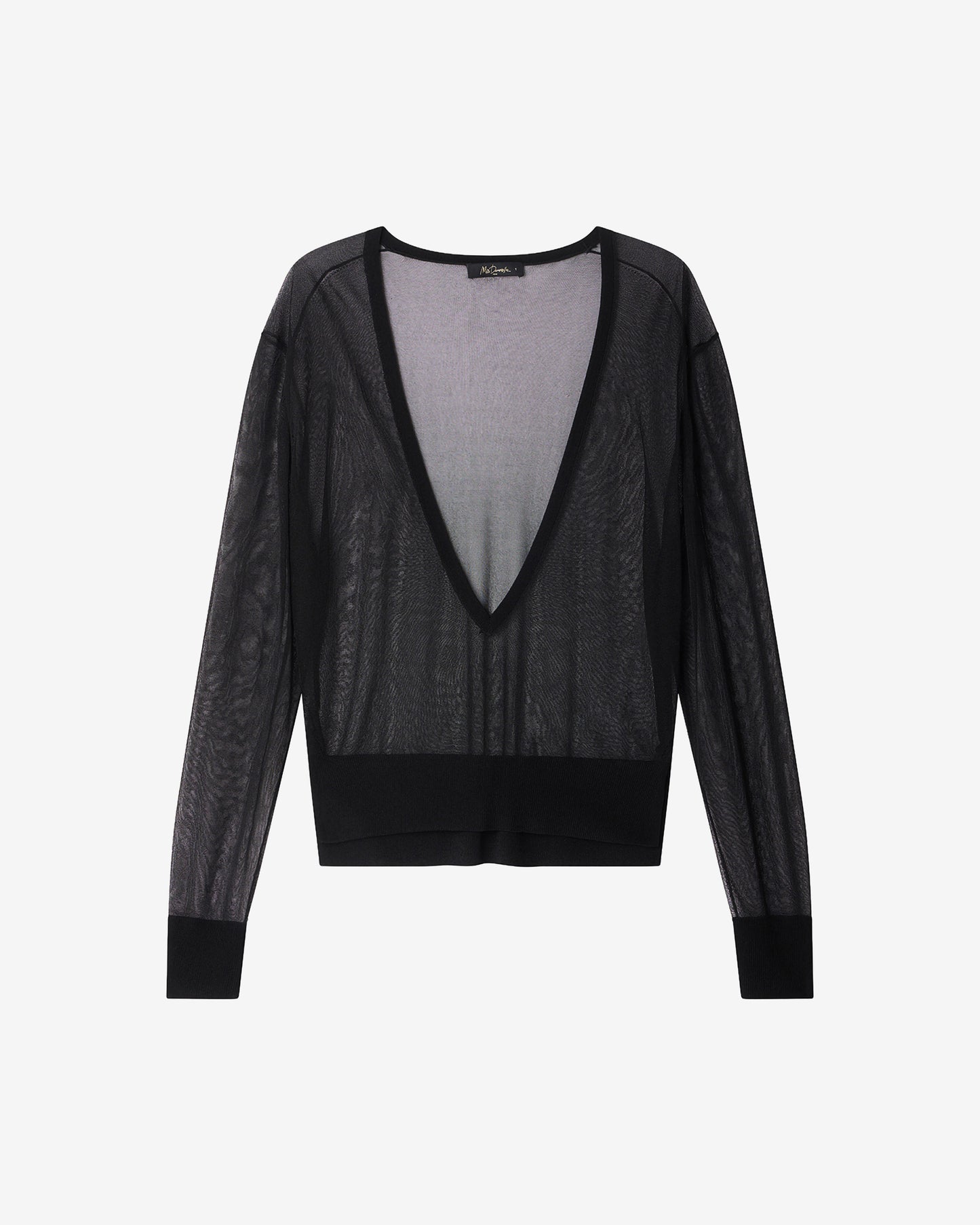 Pull Lilian - Noir : Délicat pull noir au fil transparent et manches longues Mes Demoiselles