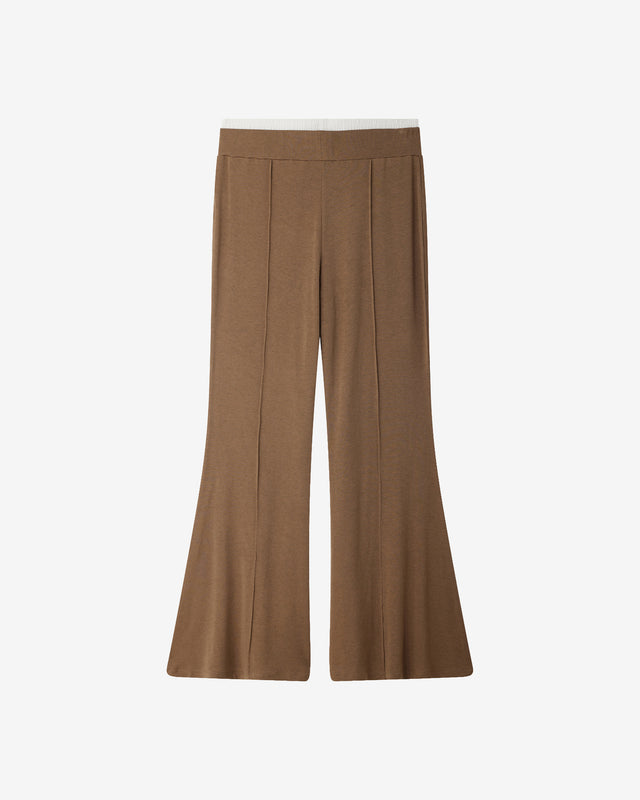 Pantalon Ibyscus - Marron Olive : Pantalon jersey kaki élégant Mes Demoiselles - Dernière image