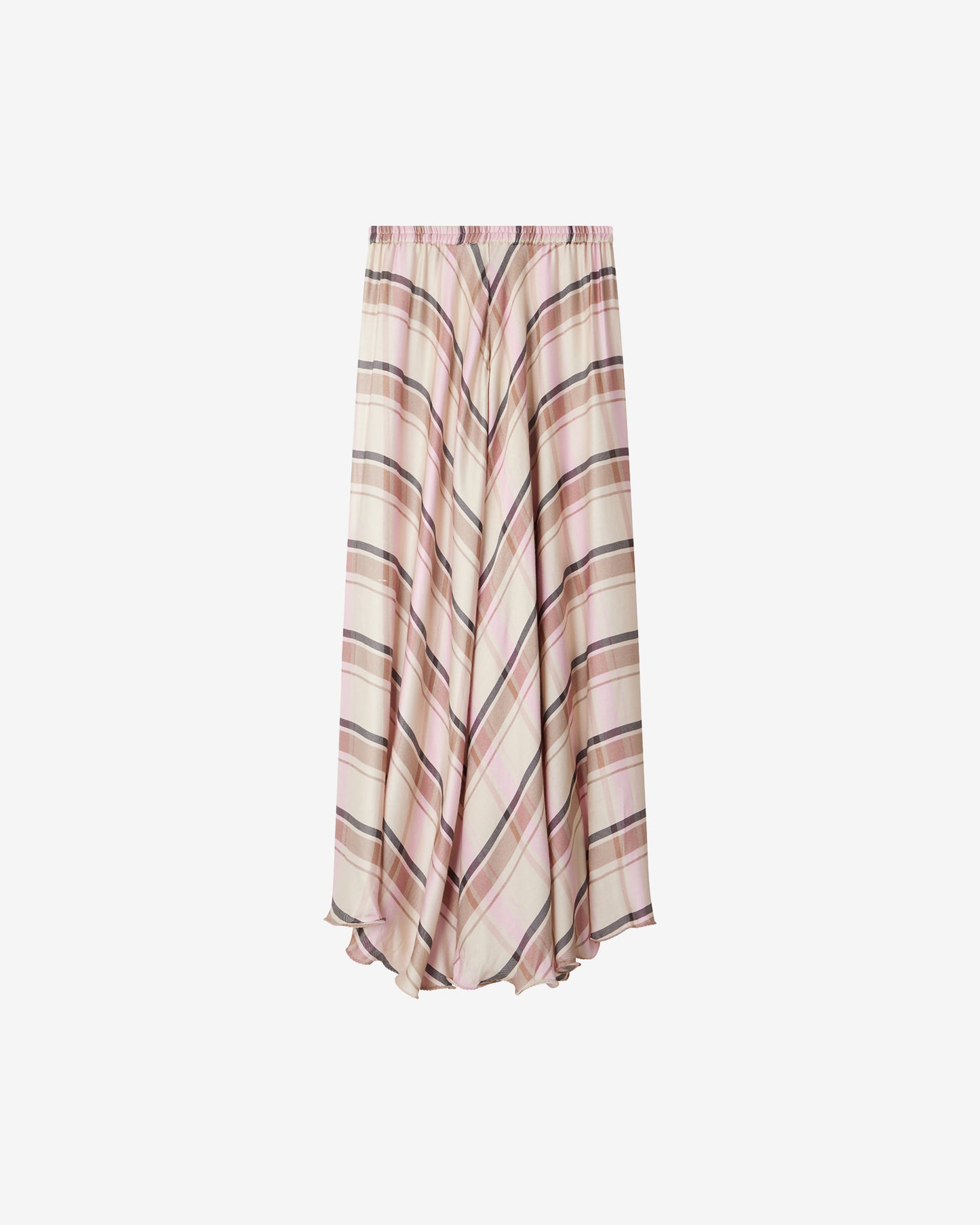Jupe Delicious - Rose : Longue jupe en flanelle à carreaux rose et beige Mes Demoiselles