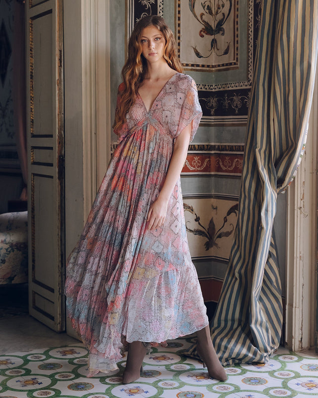 Robe longue féminine en viscose crinkled - Robes Mes Demoiselles - Image 3
