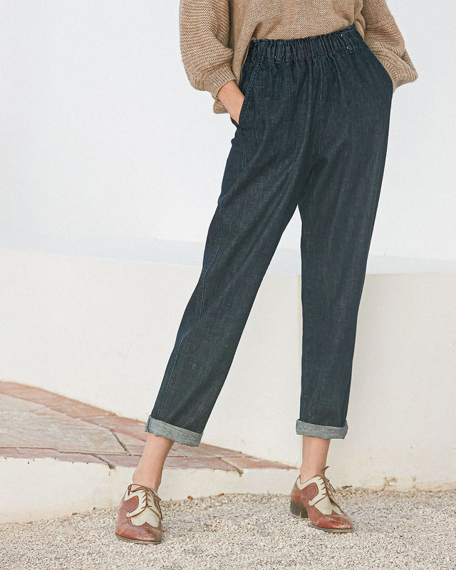 Pantalon Gaucho - Denim - Image 3
