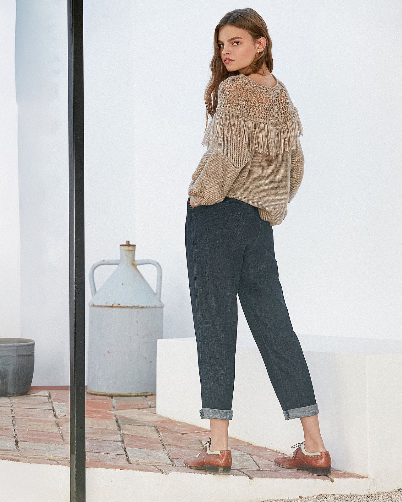 Pantalon Gaucho - Denim - Image 4