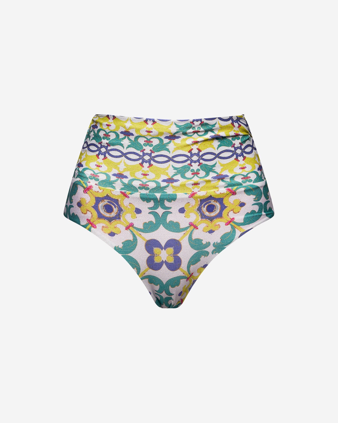 Maillot De Bain Cilento - Vert : Culotte de bain haute imprimée Mes Demoiselles - Image 6