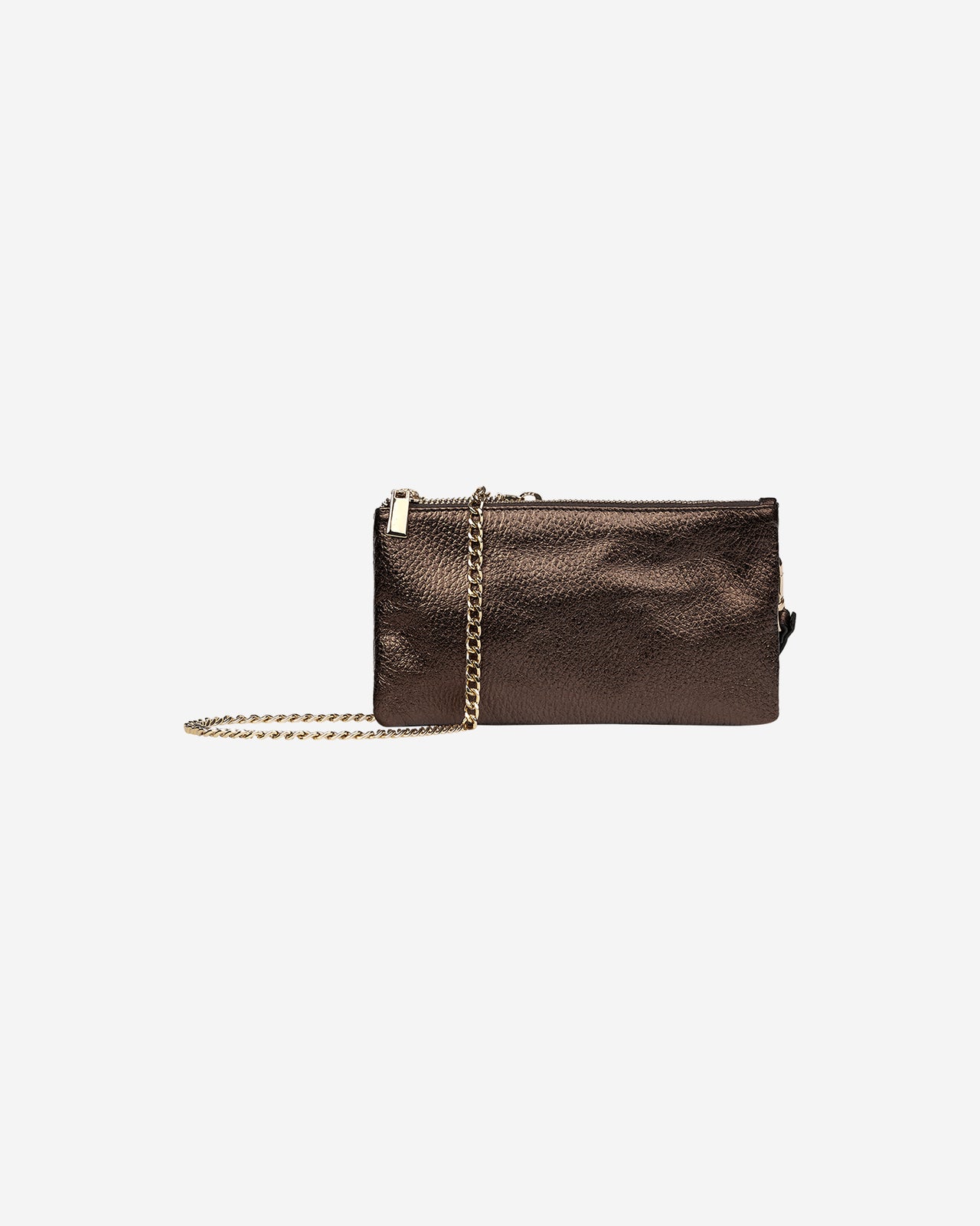 Sac Icaro - Bronze : Sac pochette en cuir martelé bronze Mes Demoiselles - Image 4