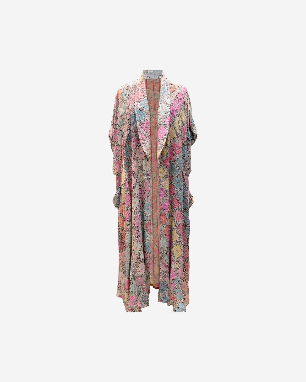 Kimono Otranto - Rose : Long kimono imprimé géométrique Mes Demoiselles - Image 8