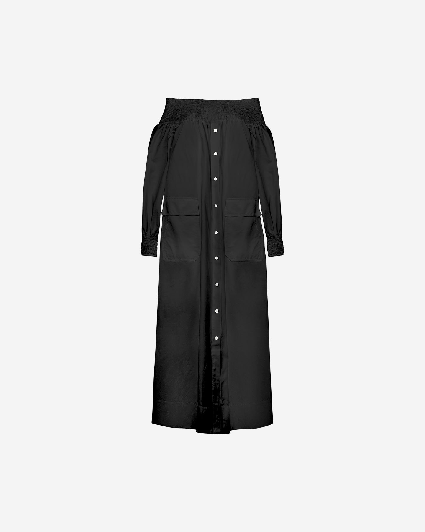 Robe Parimar - Noir : Robe longue noire en popeline de coton craquante Mes Demoiselles