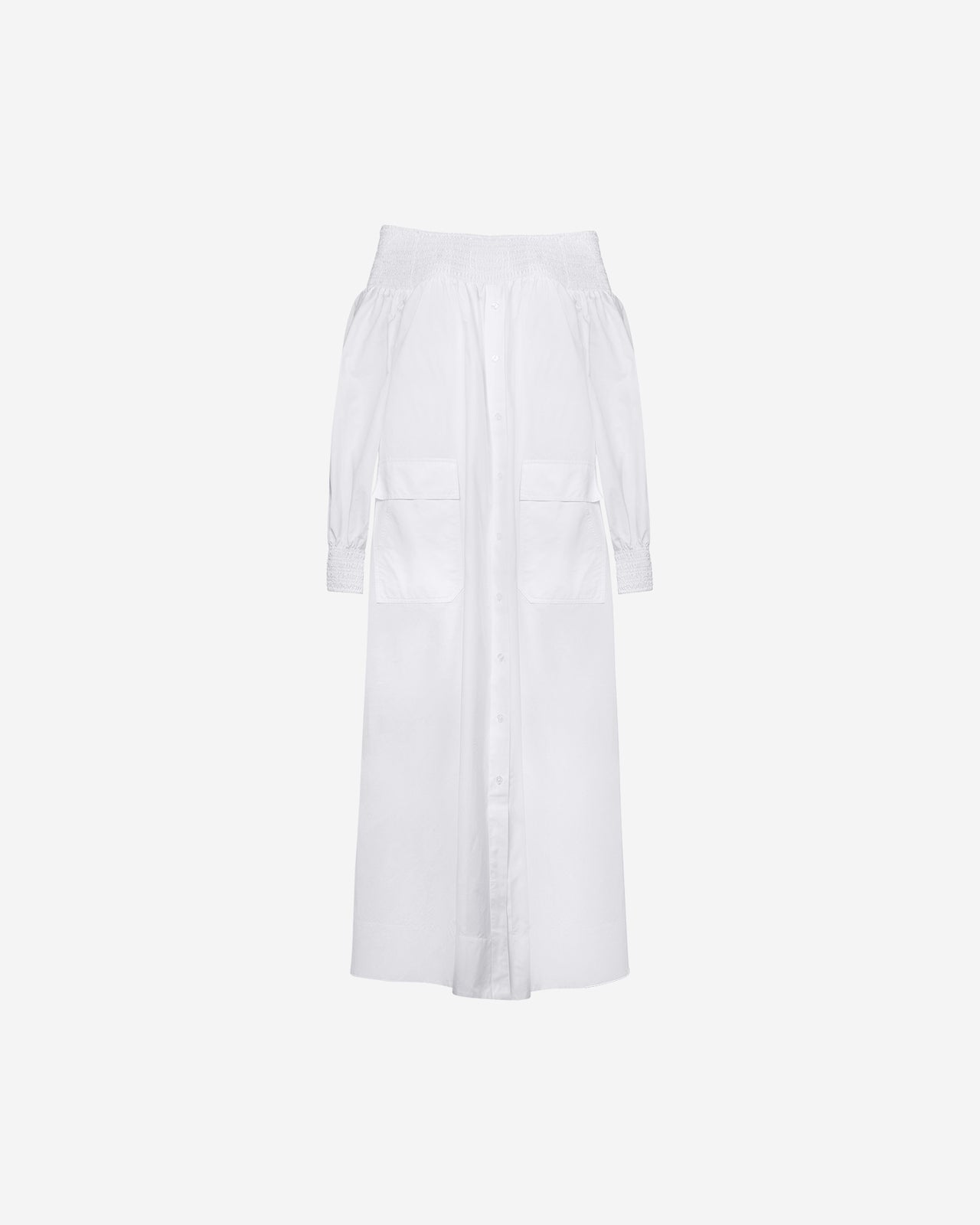 Robe Parimar - Blanc : Robe longue blanche en popeline de coton craquante Mes Demoiselles - Image 7