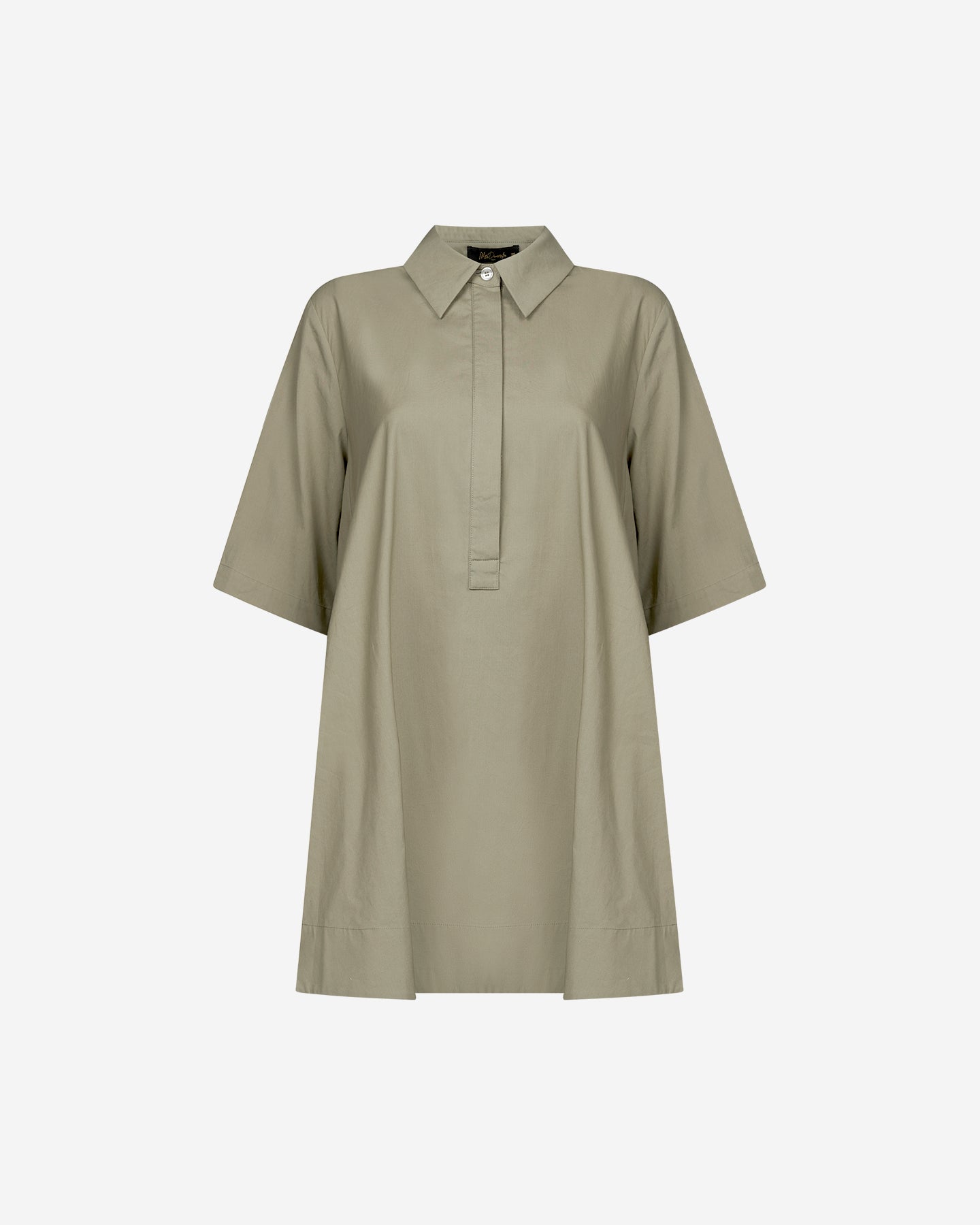 Robe Perle - Kaki : Robe courte kaki en gabardine de coton craquante Mes Demoiselles