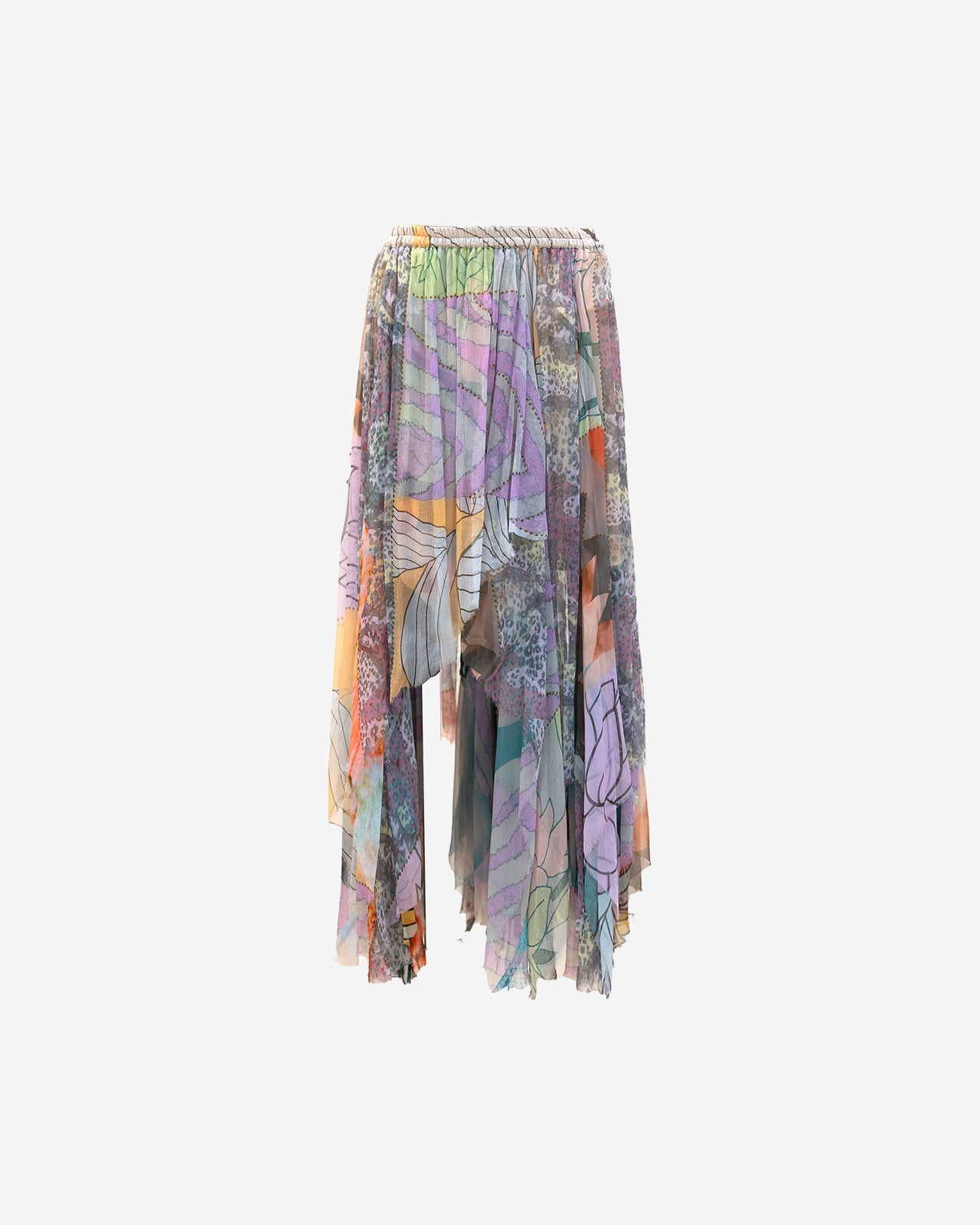 Jupe Silva - Violet : Jupe souple en viscose chiffon fleurie Mes Demoiselles - Image 6