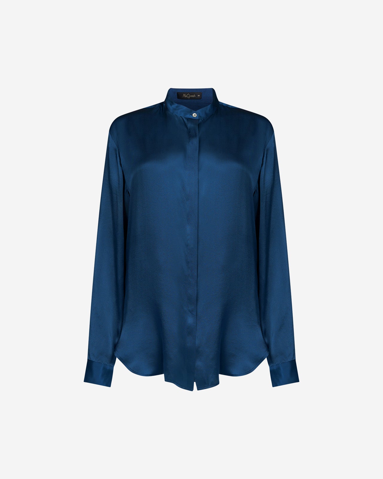 Chemise Silveness - Bleu Marine : Chemise en satin de soie bleue nuit aux lignes épurées Mes Demoiselles - Image 6
