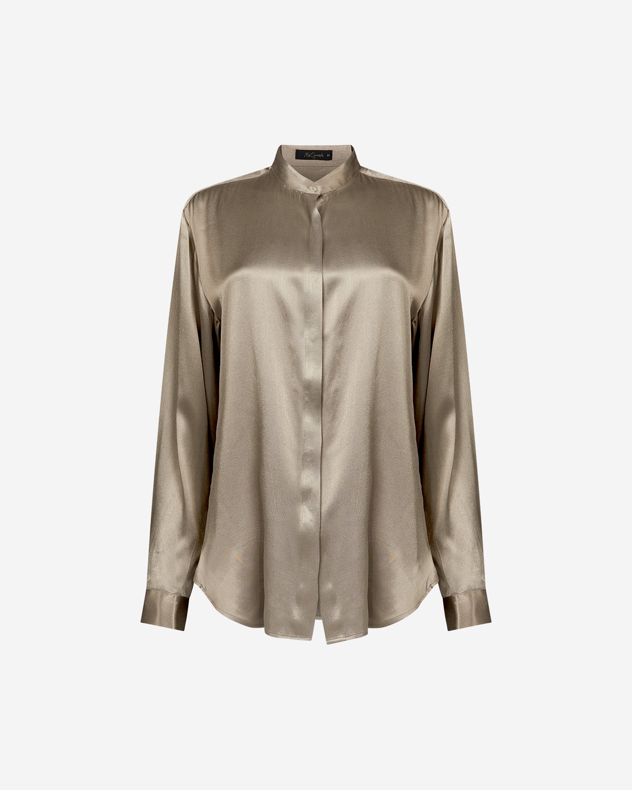 Chemise Siwa - Kaki : Chemise épurée en satin viscose kaki profond Mes Demoiselles - Image 6