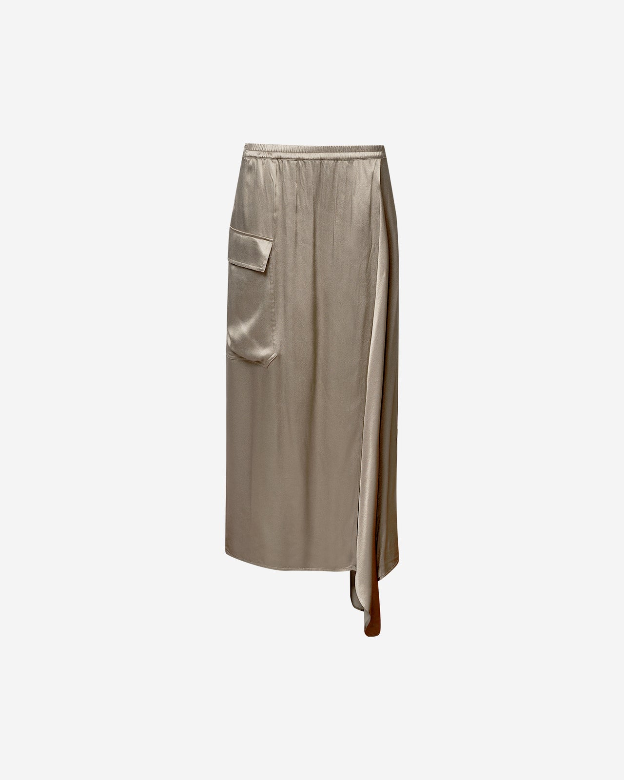 Jupe Soline - Kaki : Jupe droite en satin de viscose kaki Mes Demoiselles - Image 7