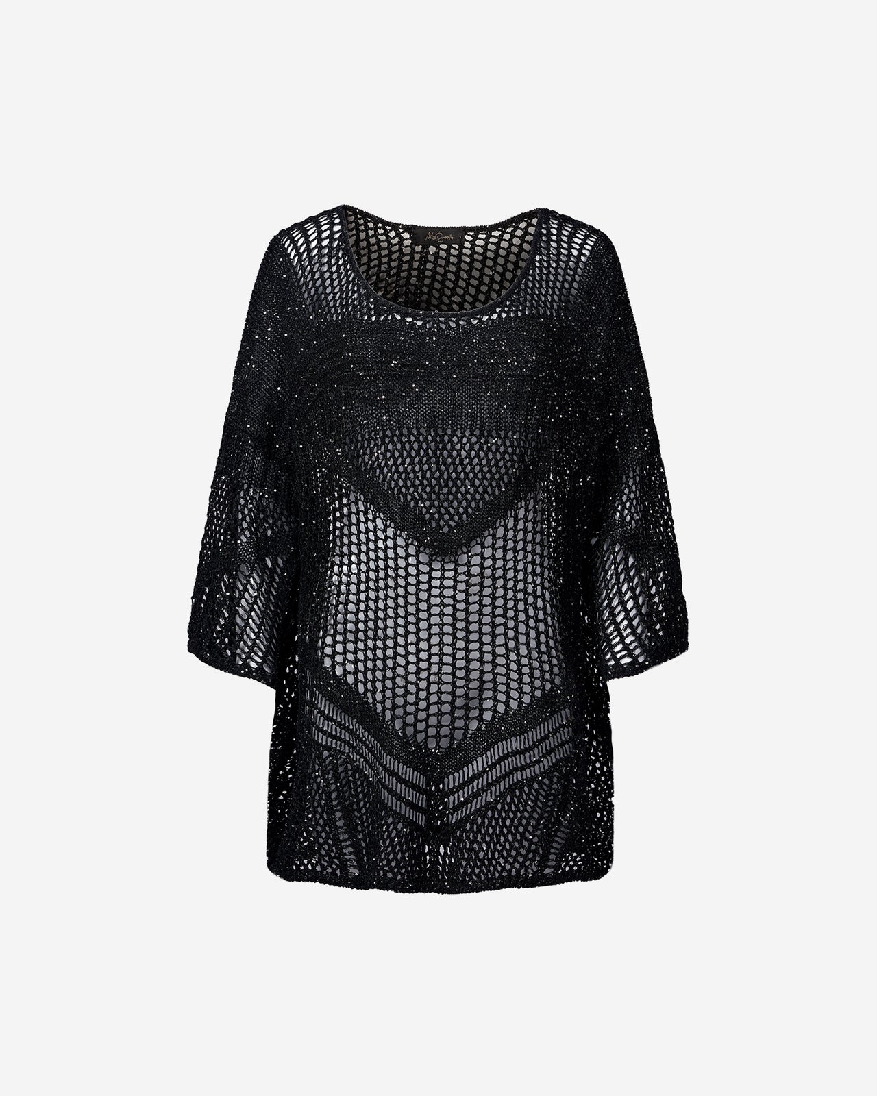 Pull Star - Noir : Sweater en maille ajourées et pailletées noires Mes Demoiselles - Image 8