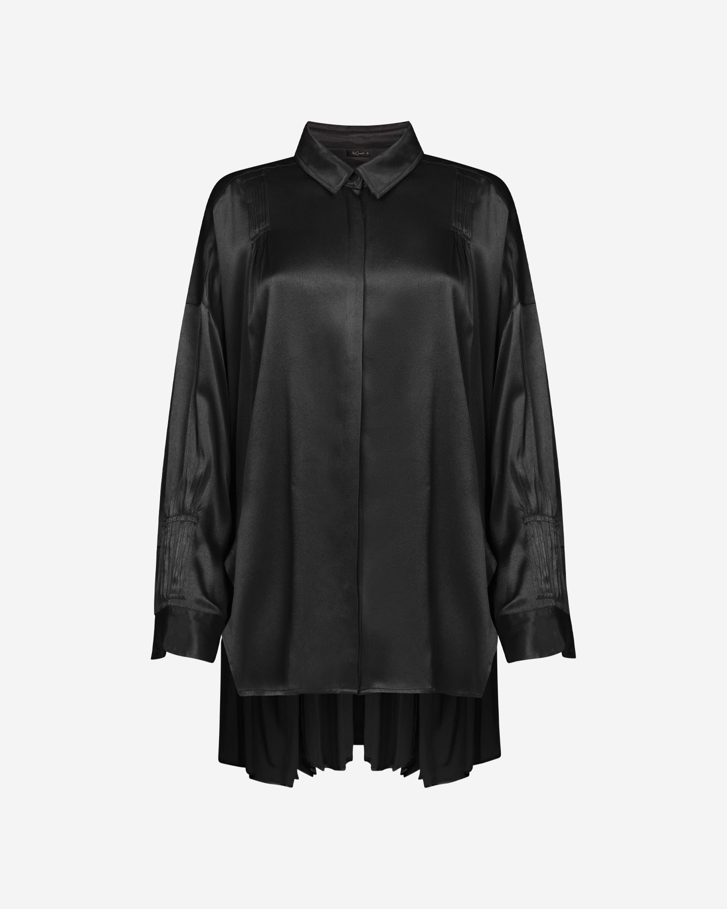 Chemise Suram - Noir : Chemise oversize en satin viscose noire Mes Demoiselles