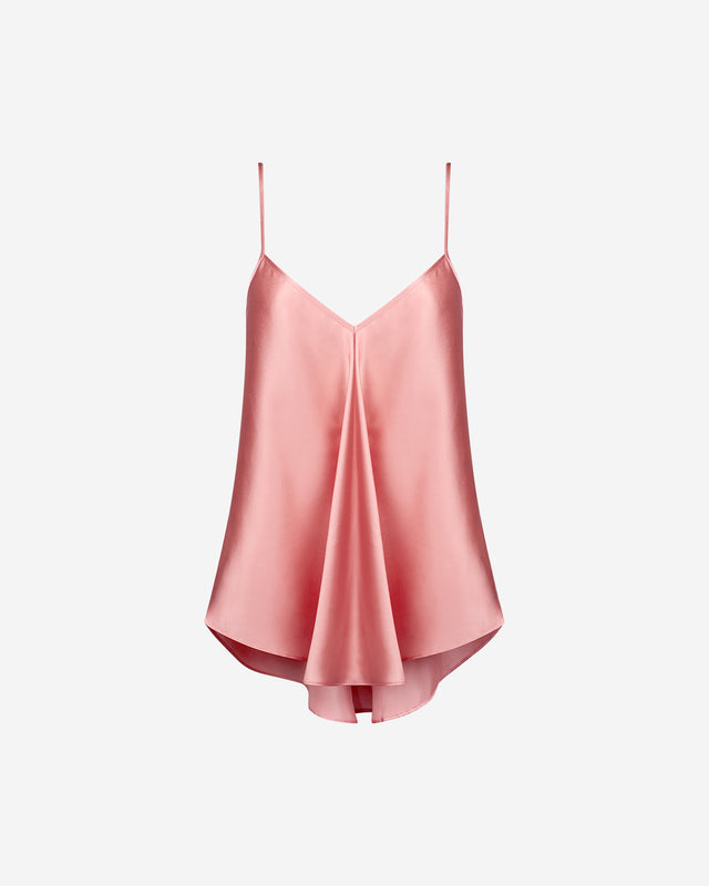 Top Tilma - Rose : Délicat top en satin de soie rose Mes Demoiselles - Dernière image