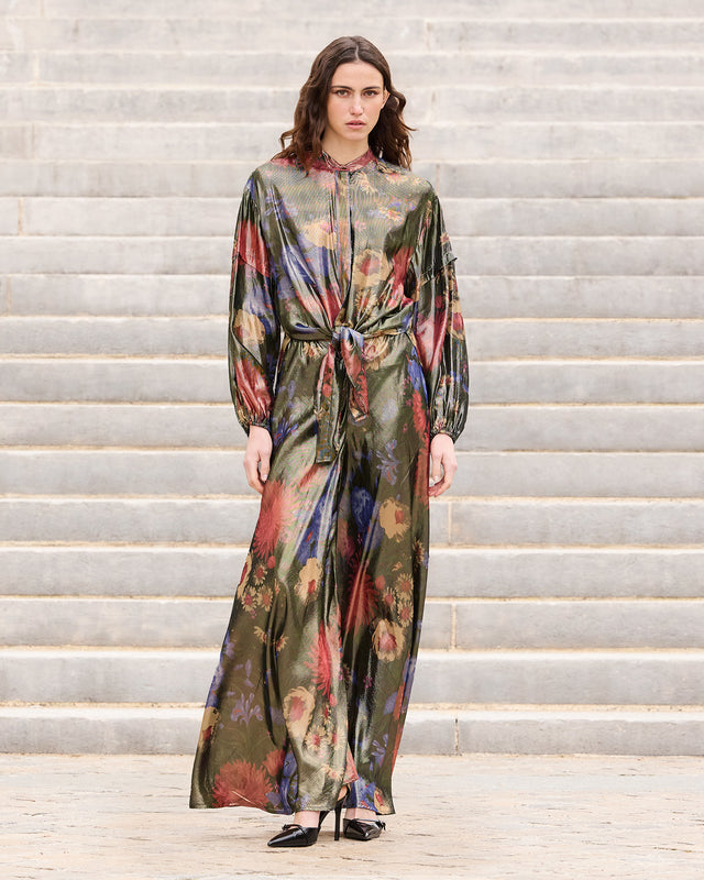 Chemise en voile lurex imprimé floral fondu - Chemises & tops Mes Demoiselles - Image 1