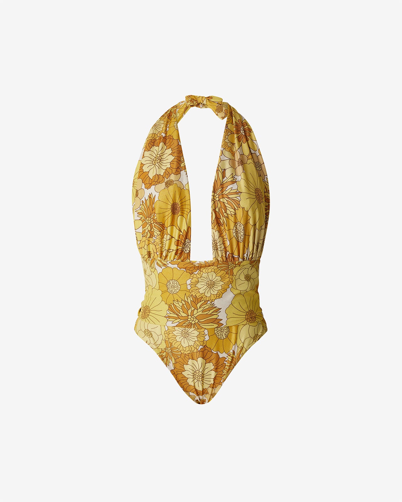 Maillot De Bain Flower - Jaune : Maillot de bain 1 pièce en imprimé jaune floral rétro Mes Demoiselles - Image 5