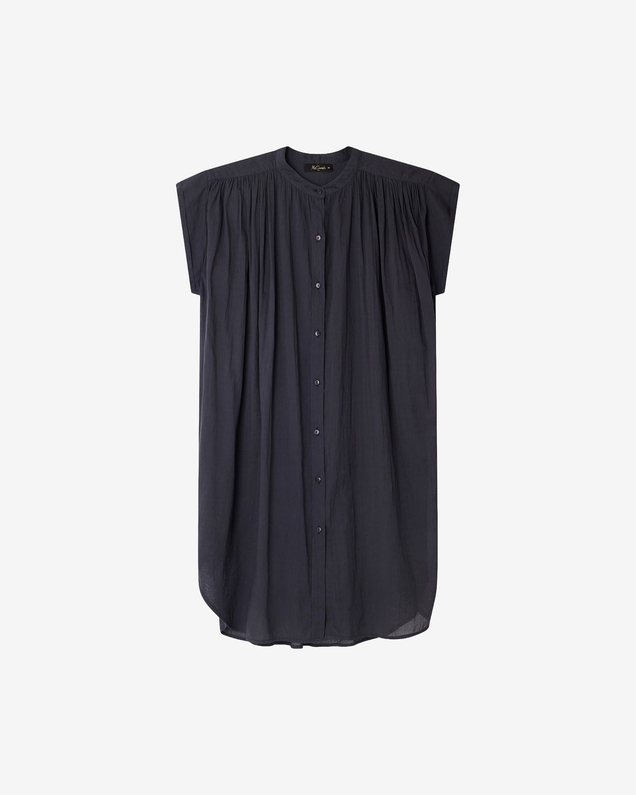 Chemise Lana - Gris Violine : Chemise longue sans manches en gaze de coton et soie grise Mes Demoiselles - Image 7