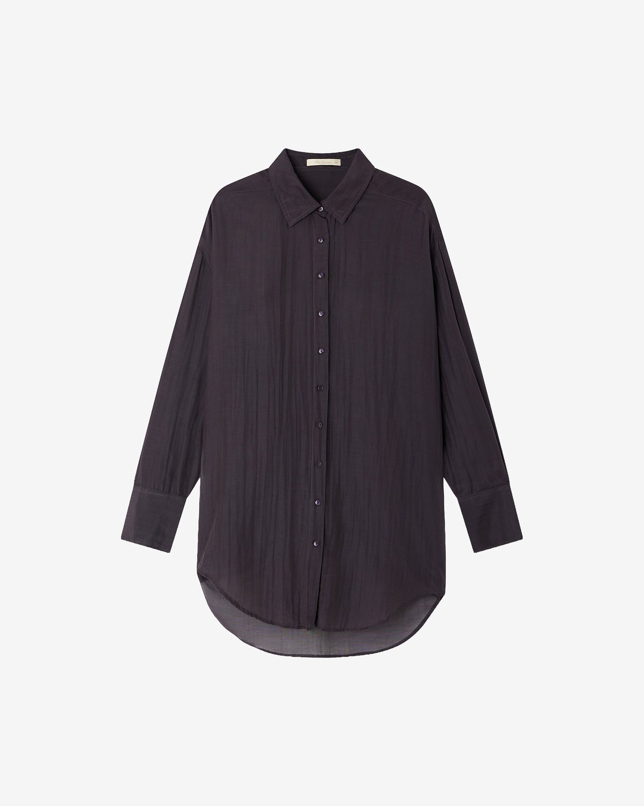 Chemise Lao - Gris Violine : Chemise souple et longue en gaze de coton et soie grise Mes Demoiselles - Image 6