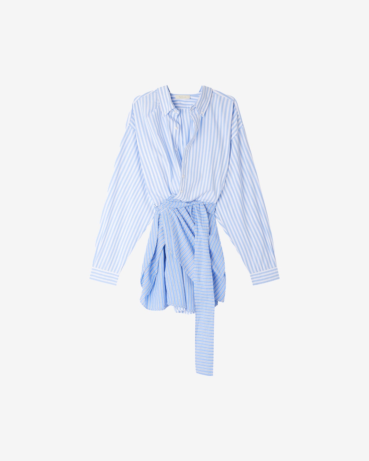 Robe Patric - Bleu : Robe courte en popeline de coton bleu rayée Mes Demoiselles - Image 7