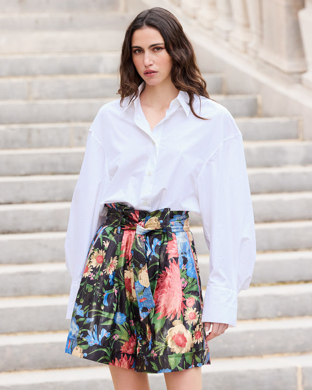 Bermuda féminin en jacquard lurex imprimé floral - Jupes & shorts Mes Demoiselles - Image 2