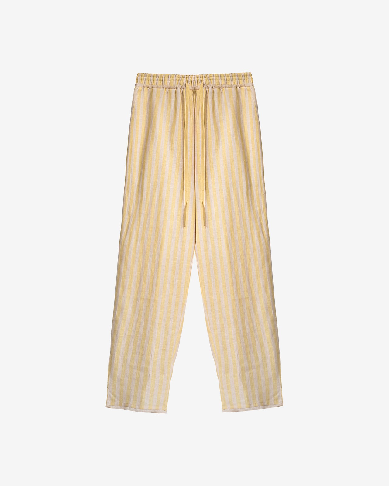 Pantalon Sage - Beige : Pantalon en lin rayé jaune et beige Mes Demoiselles - Image 5