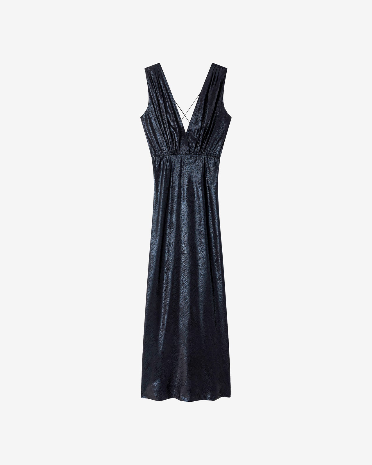 Robe Sambi - Noir : Robe longue en tissu velvet shiny black Mes Demoiselles - Image 7