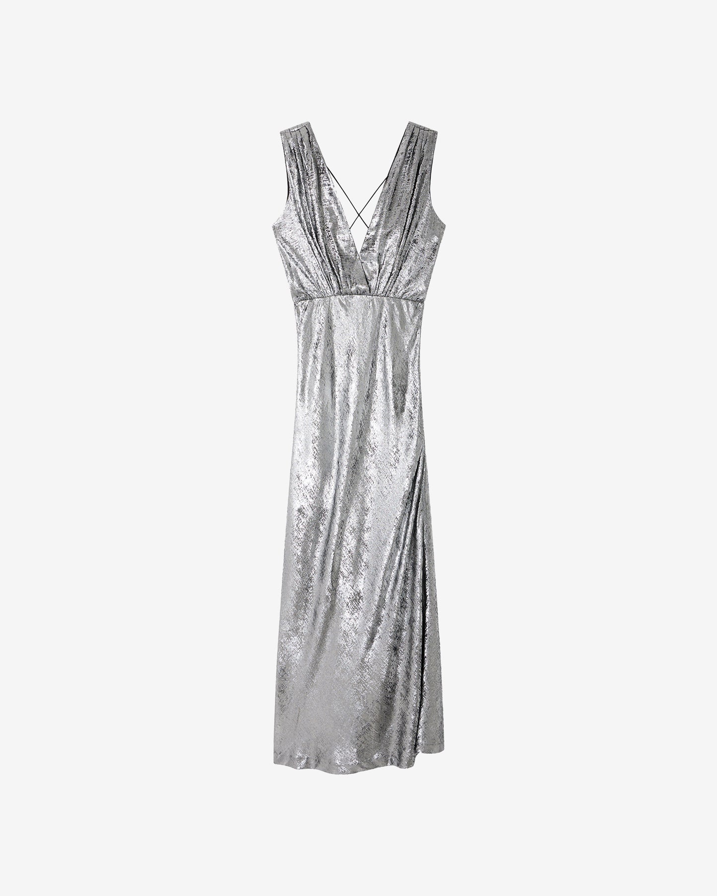 Robe Sambi - Argent : Robe longue en tissu velvet shiny argent Mes Demoiselles