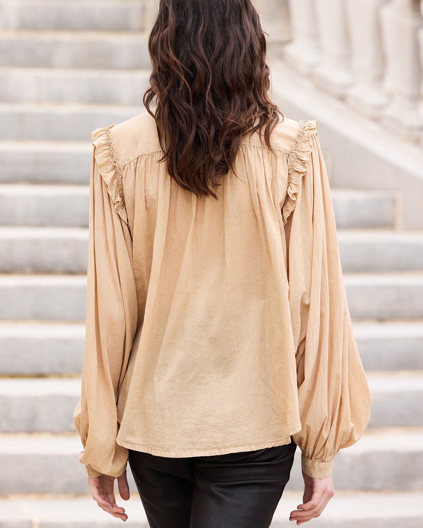 Chemise Sati - Beige : Chemise douce beige en voile de coton Mes Demoiselles