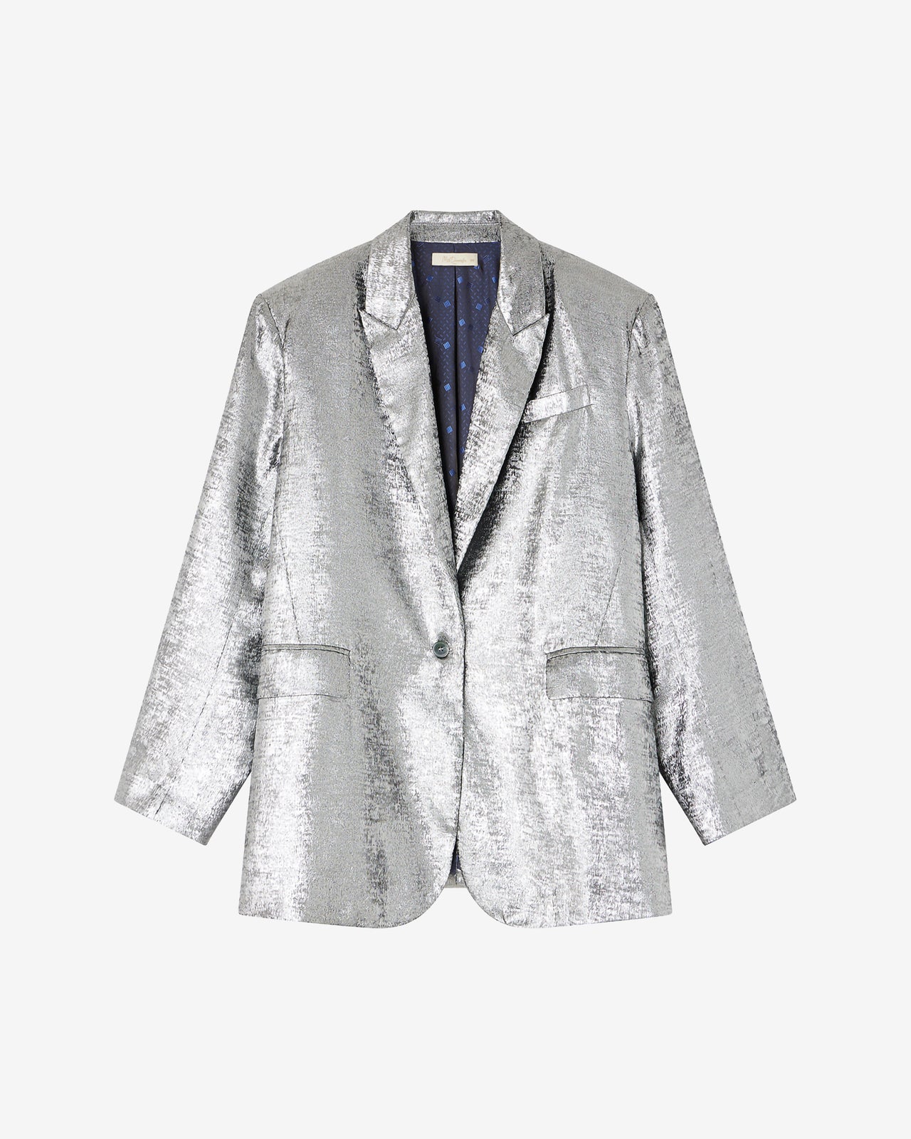 Veste Siane - Argent : Veste souple et oversize argent en velvet brillant Mes Demoiselles - Image 7