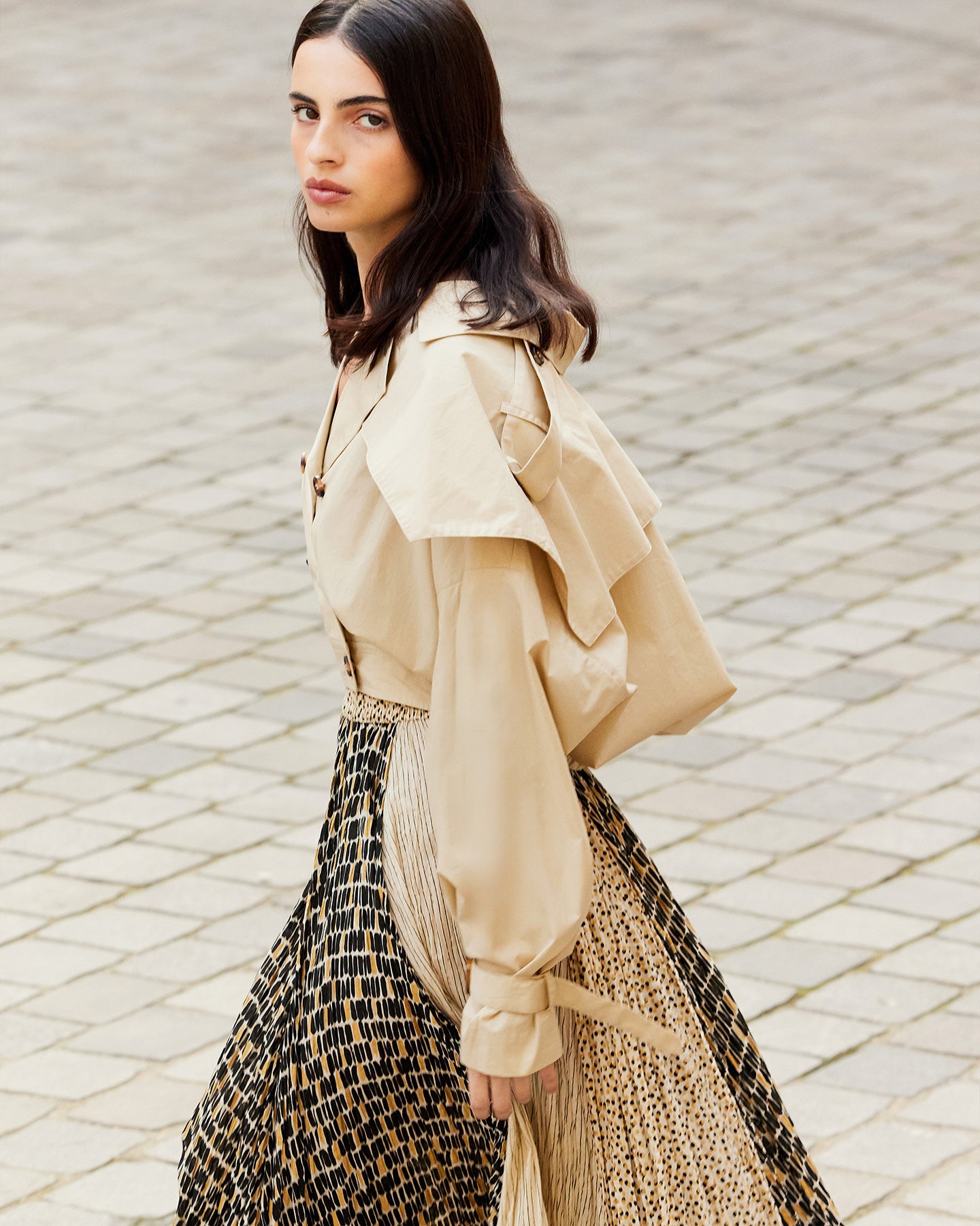 Veste Sulimane - Beige : Veste courte en popeline de coton beige Mes Demoiselles