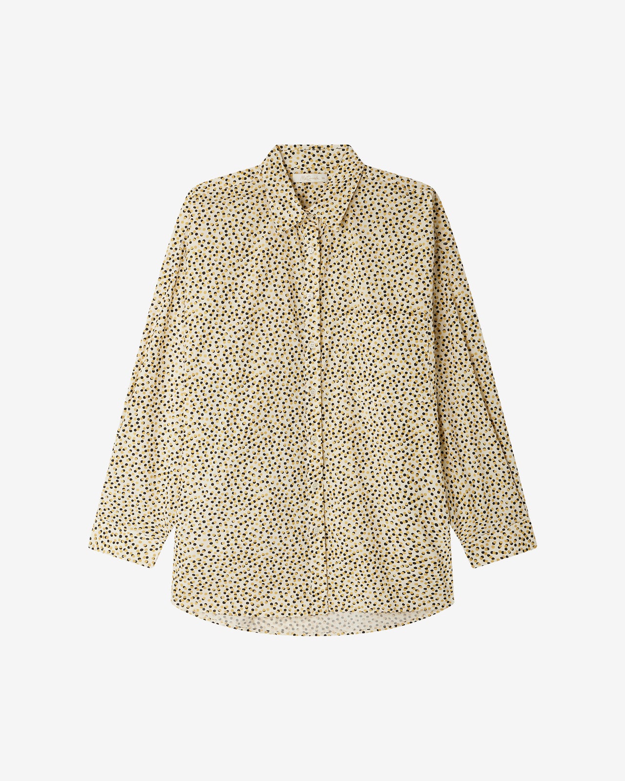 Chemise Sumira - Beige : Chemise en popeline de coton beige rayé noir et pois gold Mes Demoiselles - Image 6